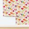 Watercolor Floral Botanical Garden Poppy Mid Century Modern Stained Glass Layered Textured Summer Spring Hand Painted Bloom Flowers Feminine Custom Removable Wallpaper by Spoonflower Peel & Stick Wallpaper 2FT Wide